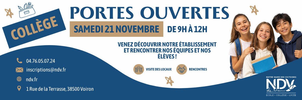 Portes ouvertes coll&egrave;ge : samedi 21 novembre de 9h &agrave; 12h